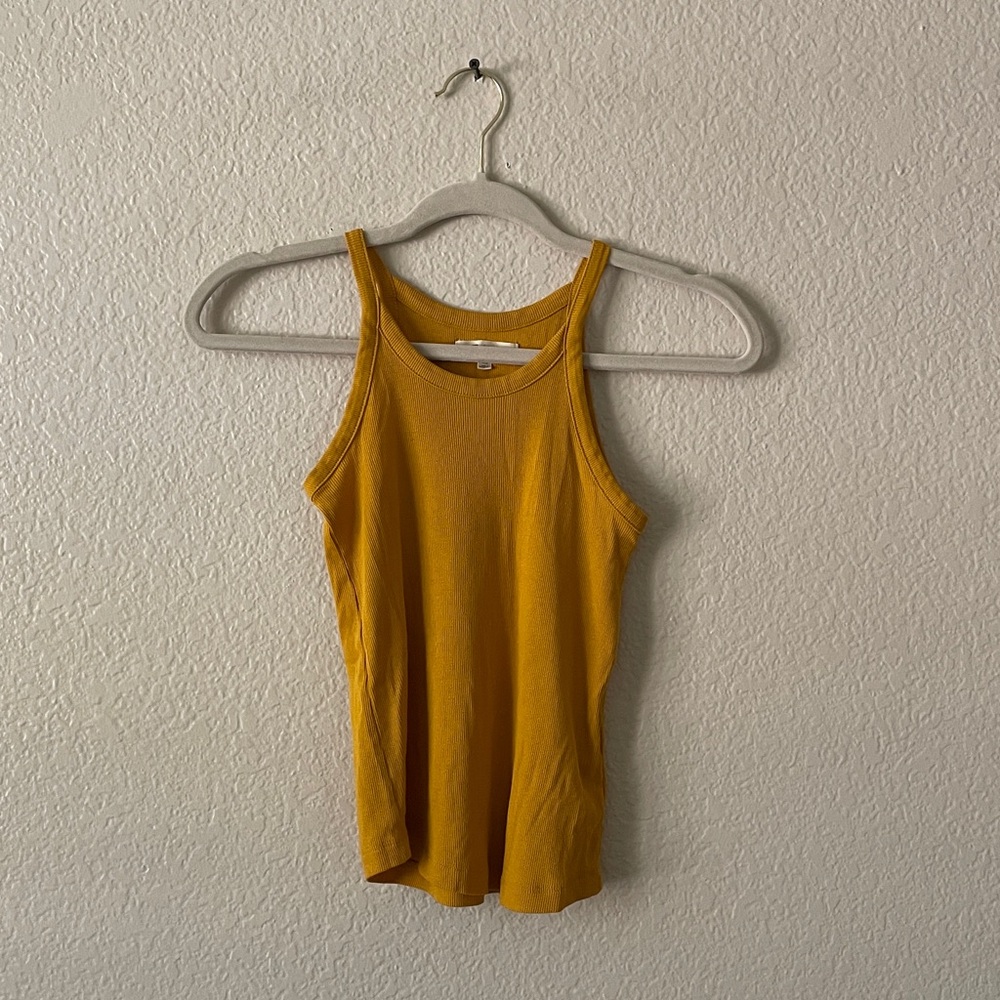 Madewell Tank Top Scoop Ribbed Gold Layering Tee
